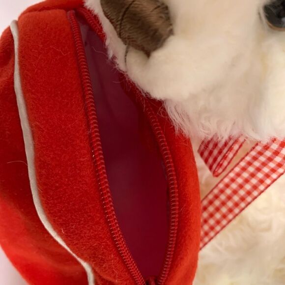 Hallmark White Bear With Red Velvet Zipper Gift Pouch Valentines Love Gift 6X 5 - Picture 3 of 16